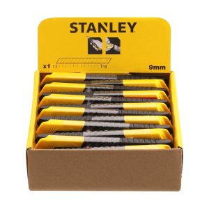 Műanyagházas tördelhetőpengés kés 9mm - STANLEY - B0001820 - Szerszám >>Kézi szerszám>> Festő