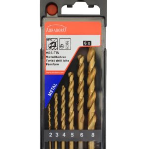 HSS-TIN Készlet 6db 2/3/4/5/6/8 MM - ABRABORO - B0004082 - Szerszám >> Elektromos