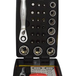 BIT/SPLINE Dugókulcs Készlet 30 PCS - ABRABORO - B0003522 - Szerszám >>Elektromos