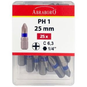 Power BIT Színes gyűrűvel PH2x25 MM 25 PCS PACK - ABRABORO - B0004834 - Szerszám >>Elektromos