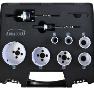 HSS-CO Lyukfűrész Készlet 10db 19-64 MM/Adapter/HEX KEY - ABRABORO - B0003971 - Szerszám >>Elektromos