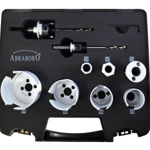 HM Lyukfűrész Készlet 10db 19-64 MM/Adapter/HEX KEY - ABRABORO - B0004112 - Szerszám >>Elektromos
