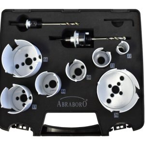 HM Lyukfűrész Készlet 10db 22-76 MM/Adapter/HEX KEY - ABRABORO - B0004111 - Szerszám >>Elektromos