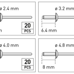 mérőeszközök >> Kézi szegecselő szerszámok