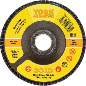 125x22mm Cirkónium Lamellás Csiszolótárcsa Üvegszálas Tányéron P40 - CROMWELL - B0007402 - Szerszám >> Elektromos