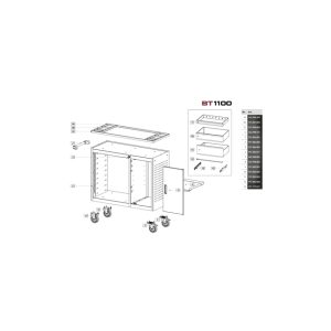 Tárolórekesz a BT1100 mobil szerszámos szekrényhez - KRAFTWERK - B0009090 - Szerszám >> Műhelyberendezés >> Műhelykocsi kiegészítők